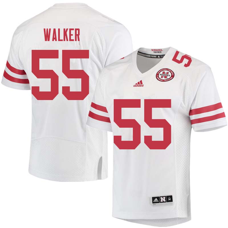 Men #55 Chris Walker Nebraska Cornhuskers College Football Jerseys Sale-White